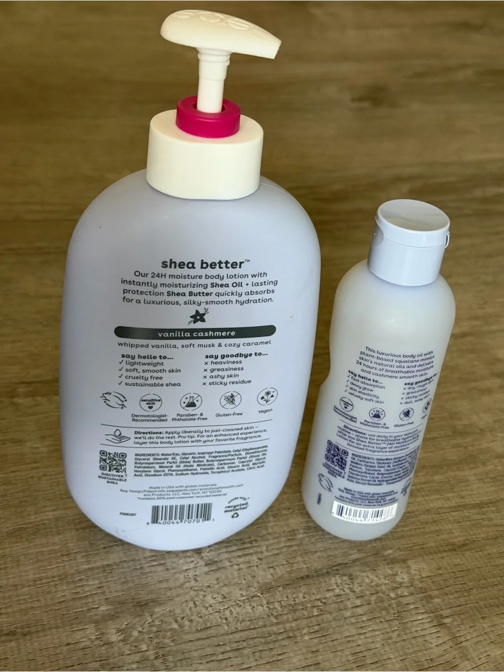 EOS Shea Better 24H Moisture Body Lotion & Body Oil Vanilla Cashmere (Gray/Pink) - Picture 2 of 2